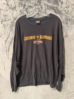 Harley-Davidson Black Long Sleeve T-Shirt with Yellow & Orange Logo size 3XL